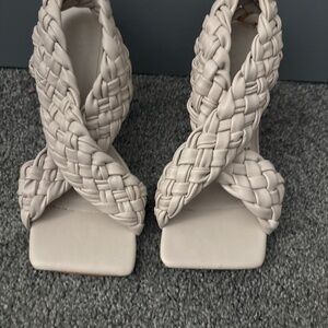 Woven Cross Strap Heels